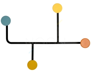 Wieszak ścienny w żywych kolorach // W6 dots 